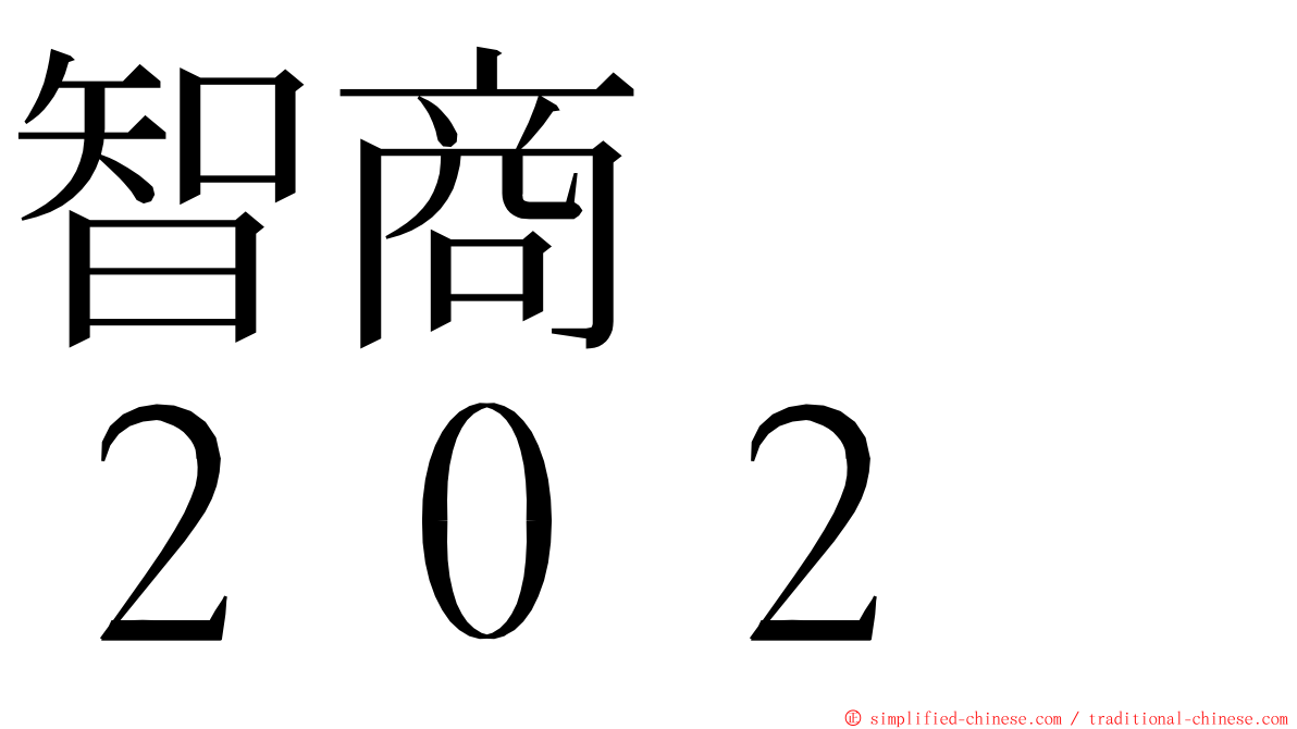 智商　　２０２ ming font